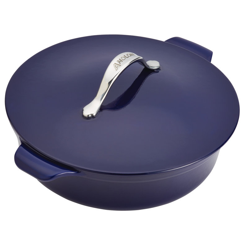 Anolon Vesta 5 Qt. Cast Iron Round Braiser with Lid Wayfair